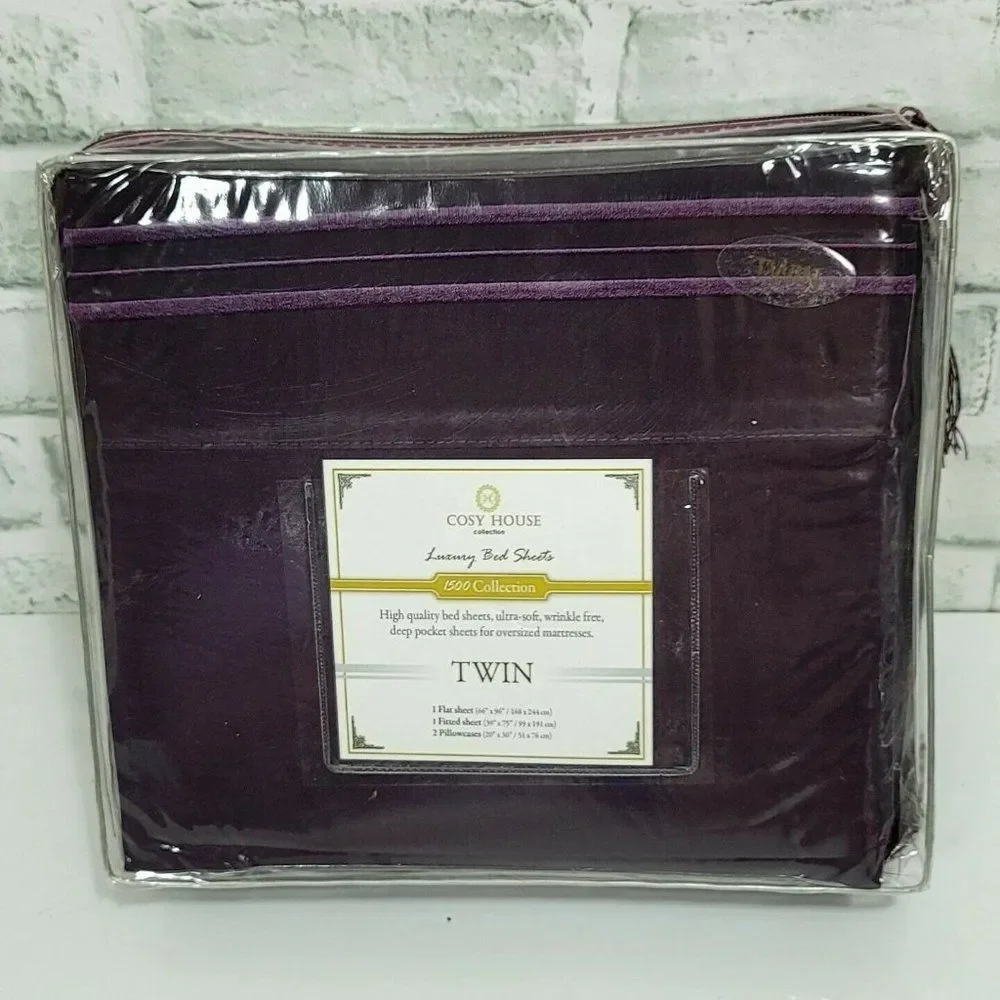 Cosy House 1500 Series Purple TWIN Sheet Set Hypoallergenic‎ Anti-Microbial
